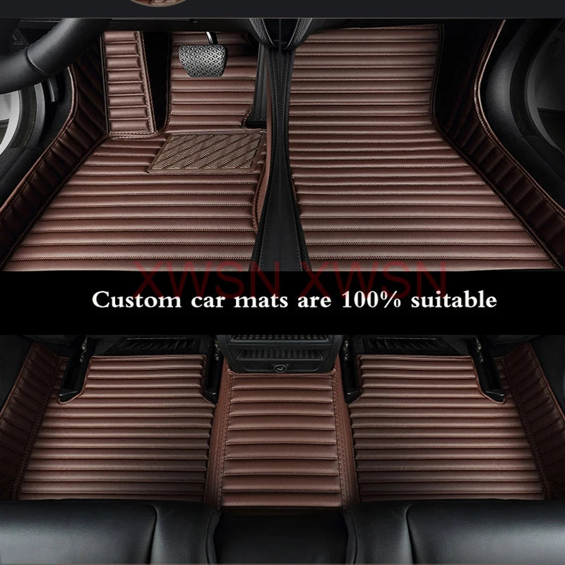 Tapis de Sol Cuir PU Rayé 5D Sur Mesure Volvo XC40 V60 V90 2016-2023 5 Places ou 1 Pièce