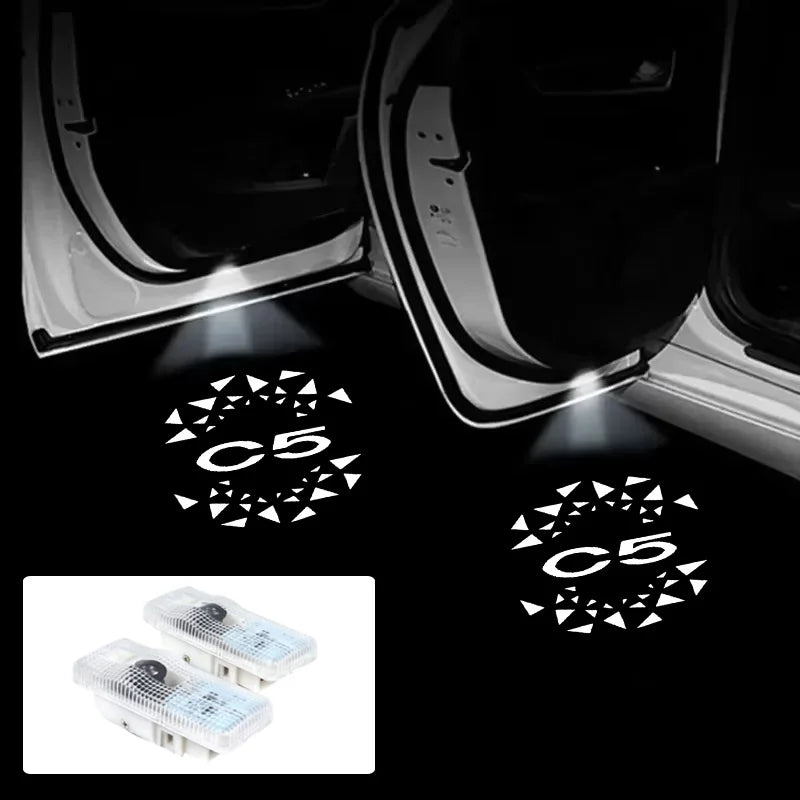 Projecteur Porte Citroën C5 2010-2016 LED, Lot de 2, 7 Motifs, Remplacement Direct