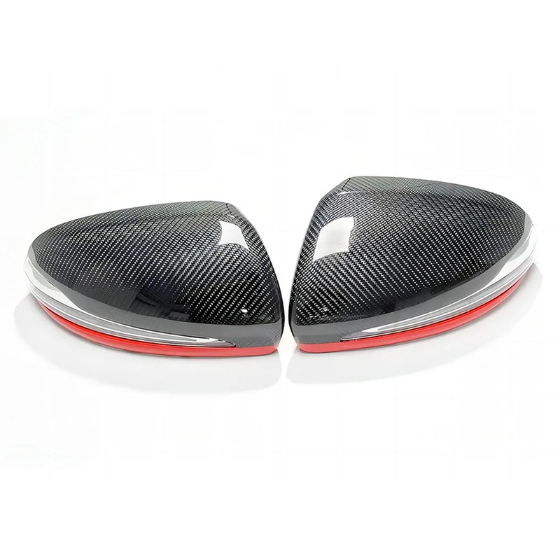 Coque de Rétroviseur Mercedes GLC X253, EQA, EQB X243, EQC N293 en Carbone Véritable de Remplacement, Sec, Forgé ou Liseré Rouge