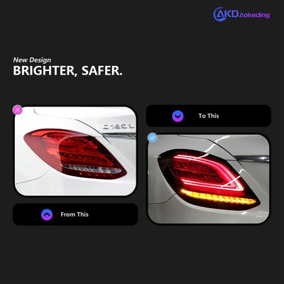 Feux Arrière LED Mercedes Classe C W205 2014-2021 Style Sportif