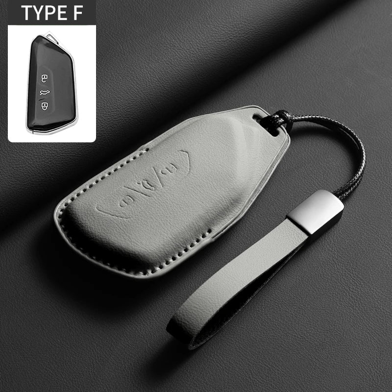 Étui de Protection Clé Cuir Volkswagen Golf 8 ID.3 ID.4 Skoda Octavia 4 Seat Leon 4 Cupra Formentor