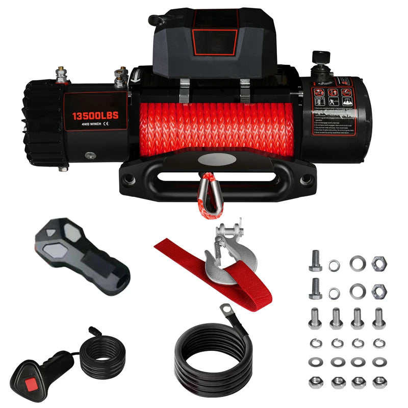 Treuil Électrique 13500 lbs 12V Corde Dyneema
