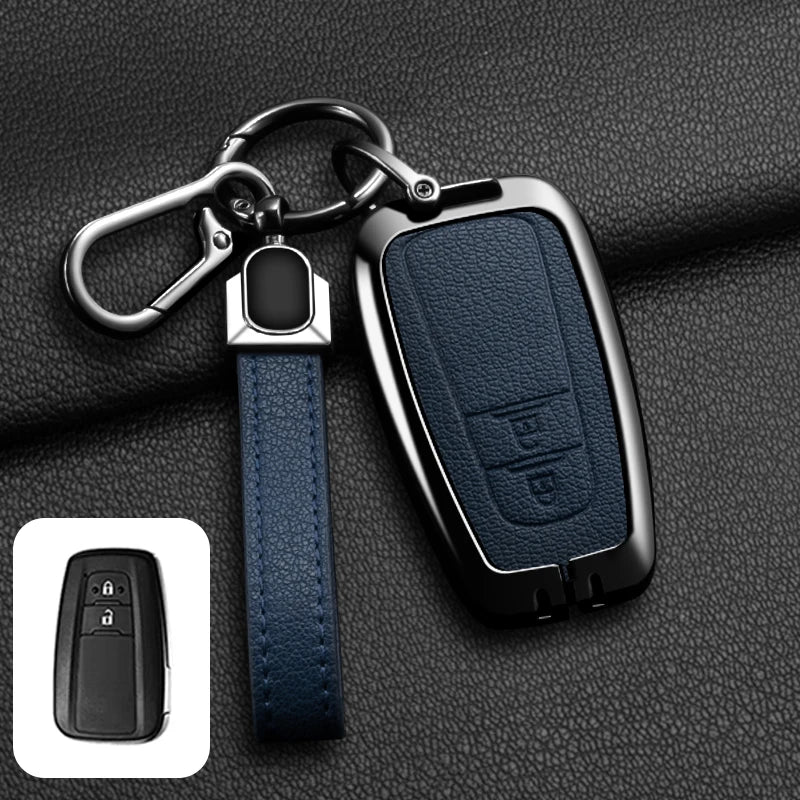 Étui de Protection Clé Toyota C-HR RAV4 Corolla Prius Camry Alliage de Zinc et Cuir