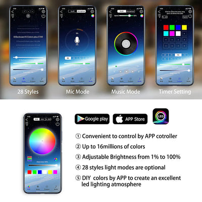 Éclairage d'Ambiance Néon Sous Châssis 6 Bandes RGB