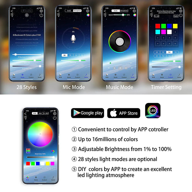 Éclairage d'Ambiance Néon Sous Châssis 6 Bandes RGB