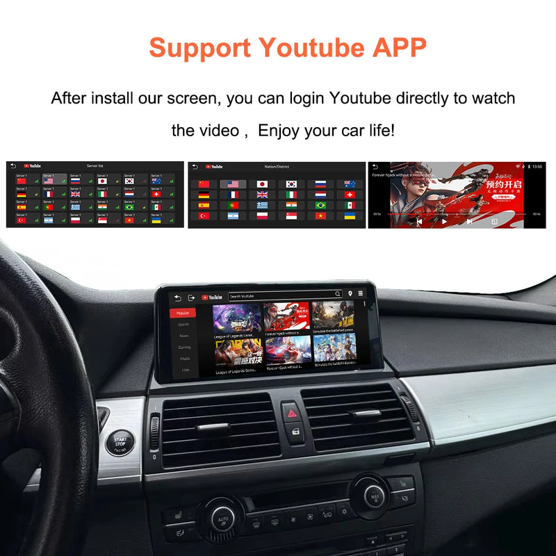 Autoradio Android BMW X5 E70 X6 E71 CarPlay — vue arrière