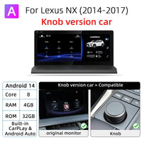 Autoradio Android 14 Lexus NX 200 200t 300h 2014-2021 Écran 10,25 Pouces CarPlay DSP GPS