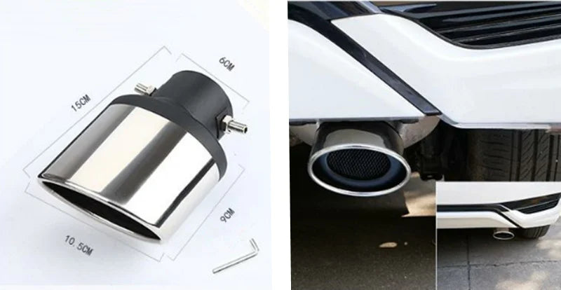 Embout d'Échappement Inox Universel Peugeot 208 308 3008 Droit ou Coudé