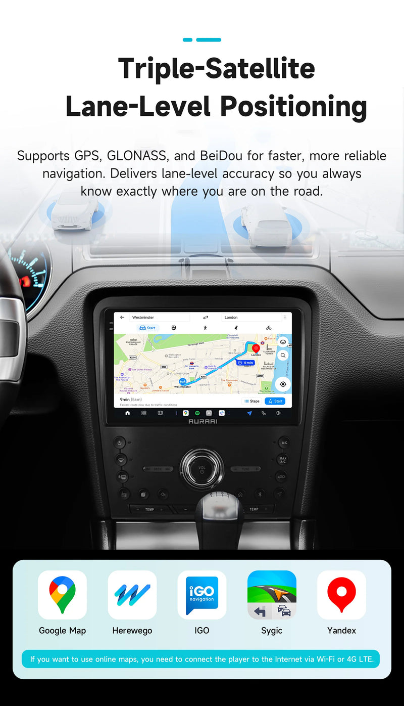 Autoradio Android Ford Mustang 2010-2014 Écran 2K CarPlay Sans Fil Caméra ADAS 360 GPS