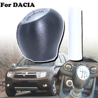 Pommeau de Vitesse Dacia Duster, Dokker et Lodgy Boîte Manuelle 6 Vitesses + R, Simili Cuir et Zinc
