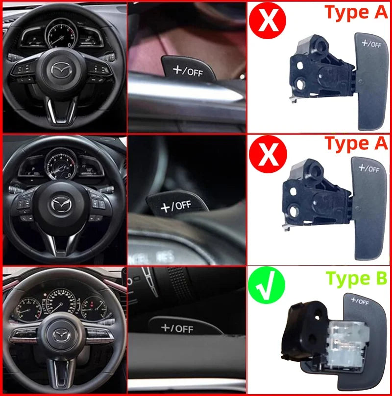 Palettes au Volant Mazda 3 CX-30 2020-2022 Aluminium Type B