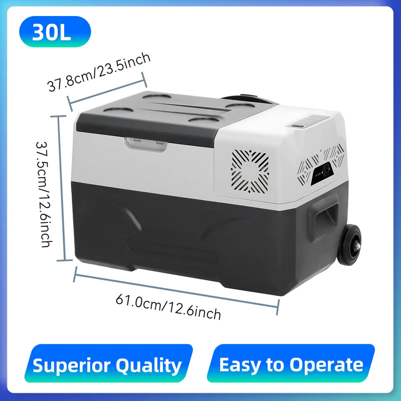 Réfrigérateur de Voiture Podofo 30 L 40 L 50 L Glacière à Compresseur sur Roulettes 12/24 V