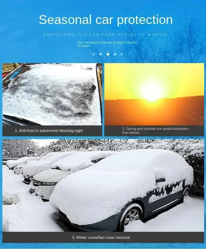 Housse Pare-Brise Voiture Hiver Rabats de Portières Multicouche
