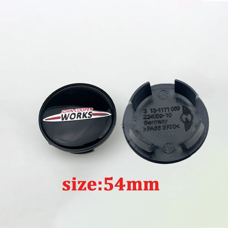 Cache-Moyeux Mini Cooper R50 R53 R56 F56 54mm — gros plan