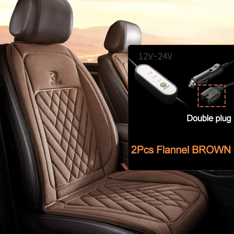 Siège Chauffant Voiture 12V 24V Flanelle Allongé 115 cm