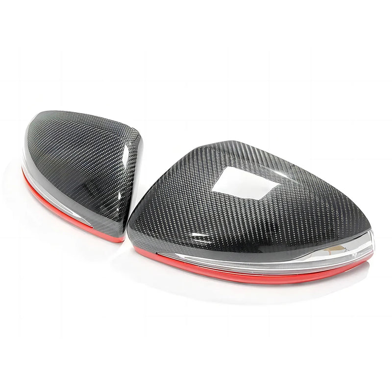 Coque de Rétroviseur Mercedes GLC X253, EQA, EQB X243, EQC N293 en Carbone Véritable de Remplacement, Sec, Forgé ou Liseré Rouge