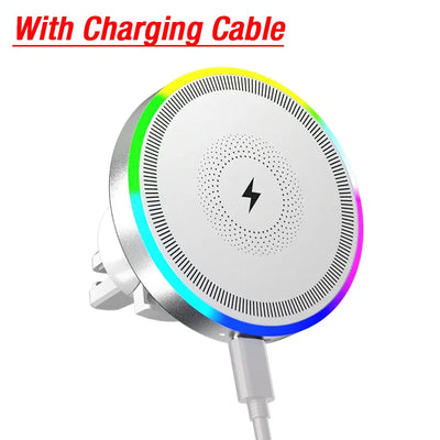 Support Téléphone Voiture Magnétique Anneau RGB Charge Rapide