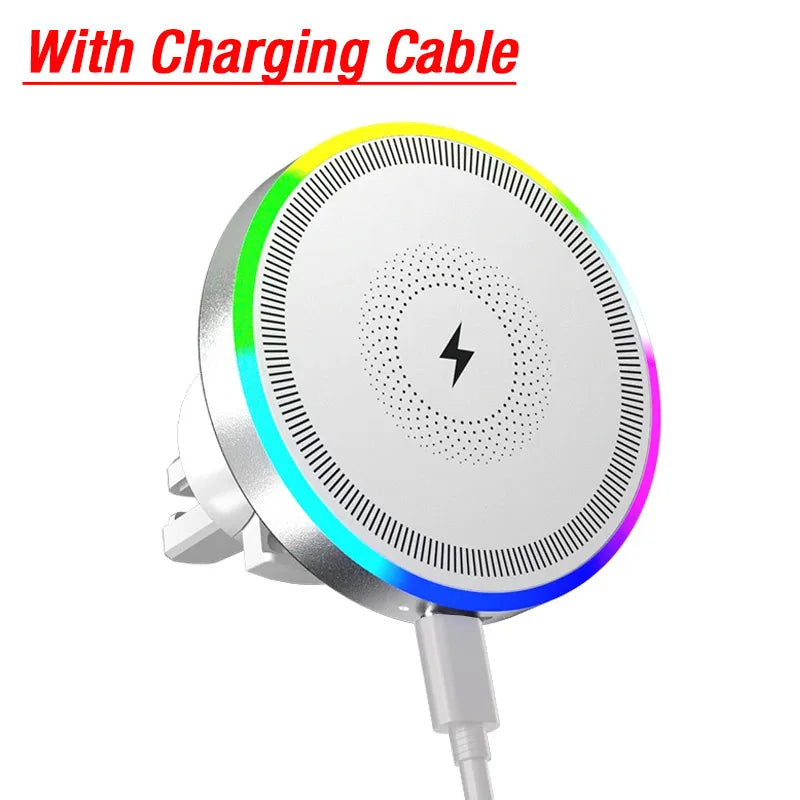 Support Téléphone Voiture Magnétique Anneau RGB Charge Rapide