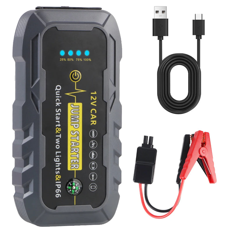 Booster de Batterie Voiture 3000A 12V Étanche IP66 Double Lampe