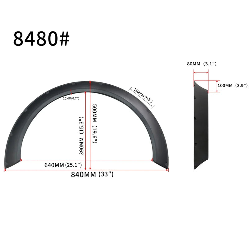 Élargisseurs d'Ailes Universels Kit 4 Pièces Flexibles 840 et 800 mm