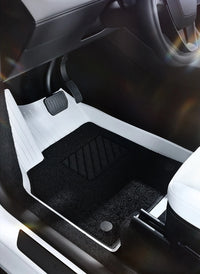Tapis de Sol Tesla Model Y Juniper 2025-2026 TPE Blanc Moquette Noire