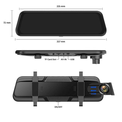 Dashcam Miroir E-ACE A37 2K Écran Tactile
