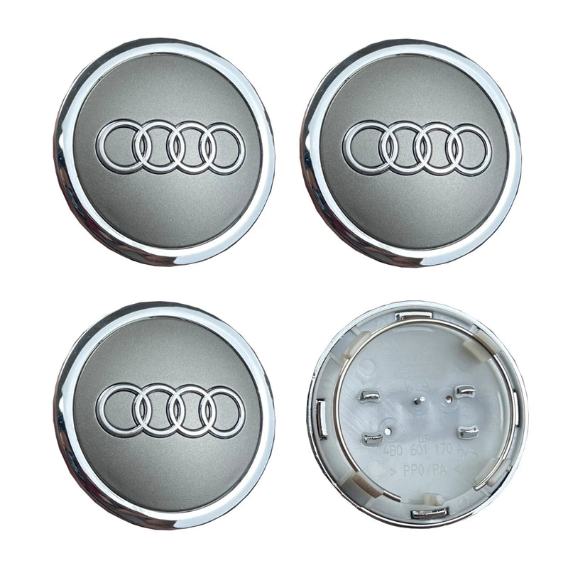 Cache-Moyeux Audi A3 A4 A6 60mm 61mm 68mm 69mm — exemple de montage