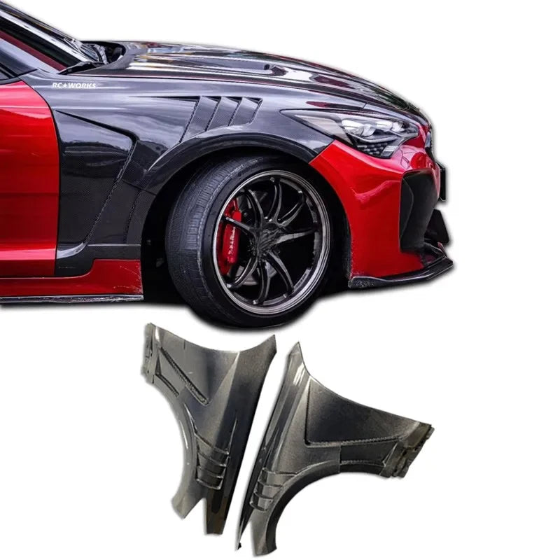 Garde-Boue Avant Carbone Kia Stinger Ventilés Paire