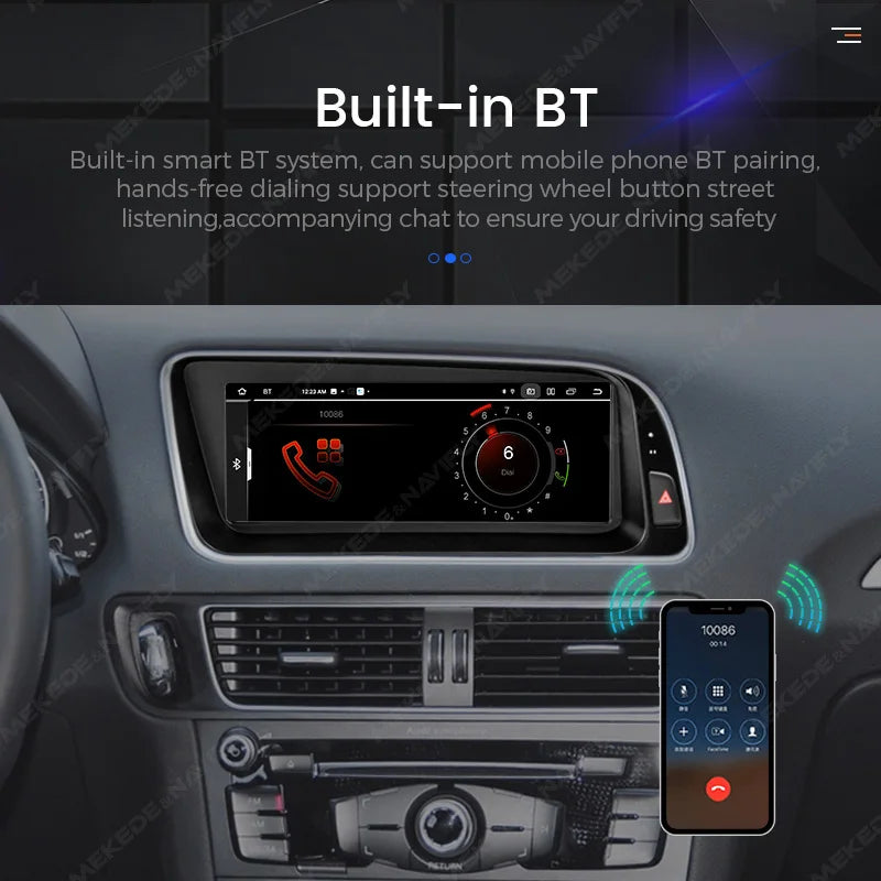 Autoradio Navifly CarPlay Audi Q5 8R 2009-2017 — vue de profil