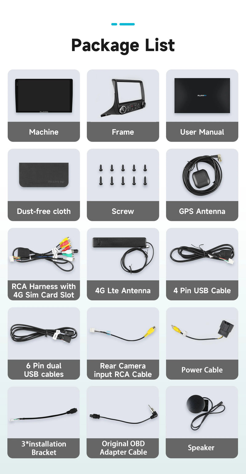 Autoradio Android Chevrolet Camaro 2010-2015 Écran 2K 9 pouces CarPlay Sans Fil ADAS 360