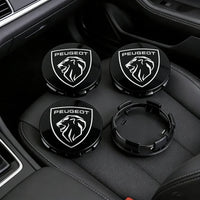 Cache-Moyeux Peugeot 60 mm, Lot de 4, Lion Noir, Argent ou Nouveau Blason, 206 à 508, 2008, 3008, 5008