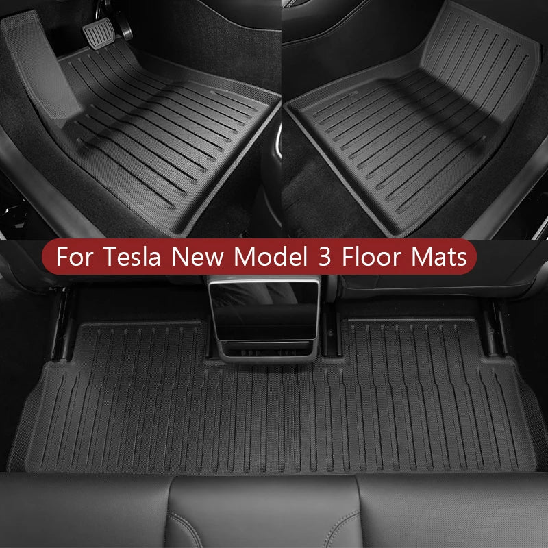 Tapis de Sol et de Malle Tesla Model 3 Highland 2024-2026 TPE Étanches Antidérapants