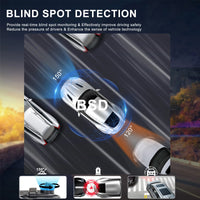 Dashcam Miroir Podofo 4K Écran Tactile 9,66 Pouces avec Caméra de Recul, Vision Nocturne et Surveillance 24 h