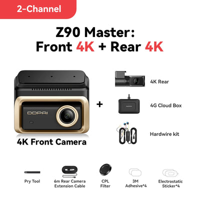 Dashcam DDPAI Z90 Master 4K Avant Arrière HDR
