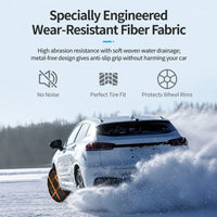 Chaussettes à Neige Voiture SUV Textile Universelles Sangles Orange