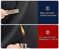 Couvre Volant Audi Q3, Q5, SQ5, Q7, SQ7, Q8 et SQ8, Cuir Véritable sur Mesure à Coudre, 11 Couleurs de Fil