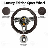 Lederlenkrad für Porsche 911 GT3 Carrera Turbo 718 Macan Cayenne Panamera 970 971 991 95B 958 982 981 9YA 997 987