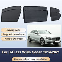 Pare-Soleil Magnétique Mercedes Classe C W205 Berline 2014-2021 Vitres Latérales et Lunette