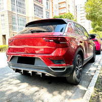Diffuseur de Pare-Chocs Arrière Volkswagen T-Roc 2018-2022 Version Standard Noir Brillant ou Look Carbone