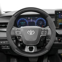 Couvre Volant Toyota Yaris, Corolla, C-HR, RAV4, Hilux, Aygo en Daim et Carbone, Tailles S, M et L