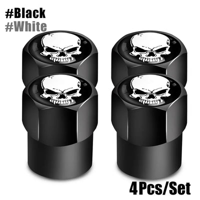 Bouchons de Valve Universels Tête de Mort Bicolores Aluminium