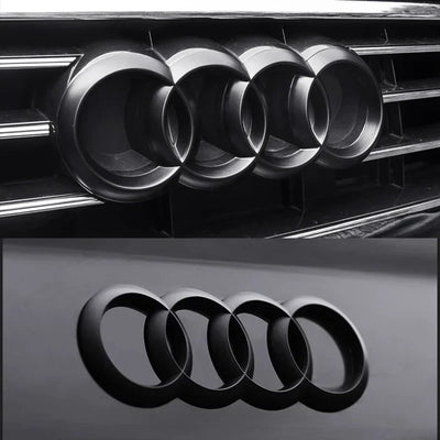 Emblème de Calandre Audi Quatre Anneaux Noir et Argent
