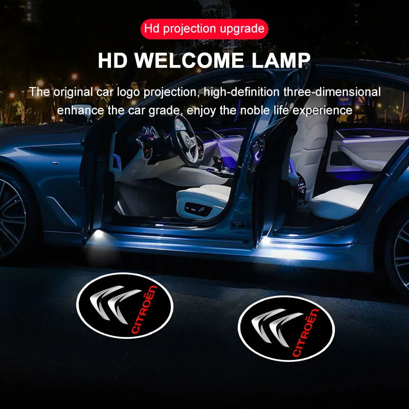 Projecteur Porte Citroën, Lot de 2, Plug and Play, Lentille Verre HD, C3 C4 C5 C6 Picasso Cactus DS3
