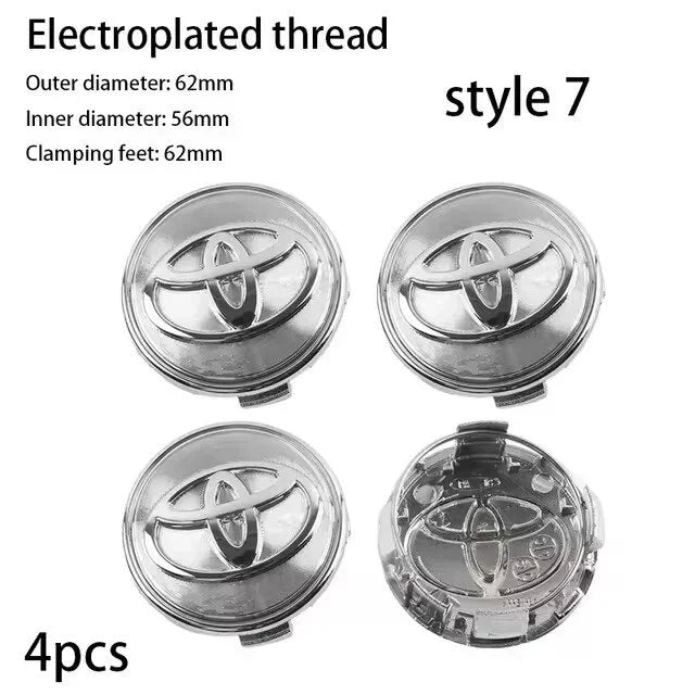 Cache-Moyeux Toyota Yaris Corolla RAV4 Camry 57mm 62mm — détail de finition