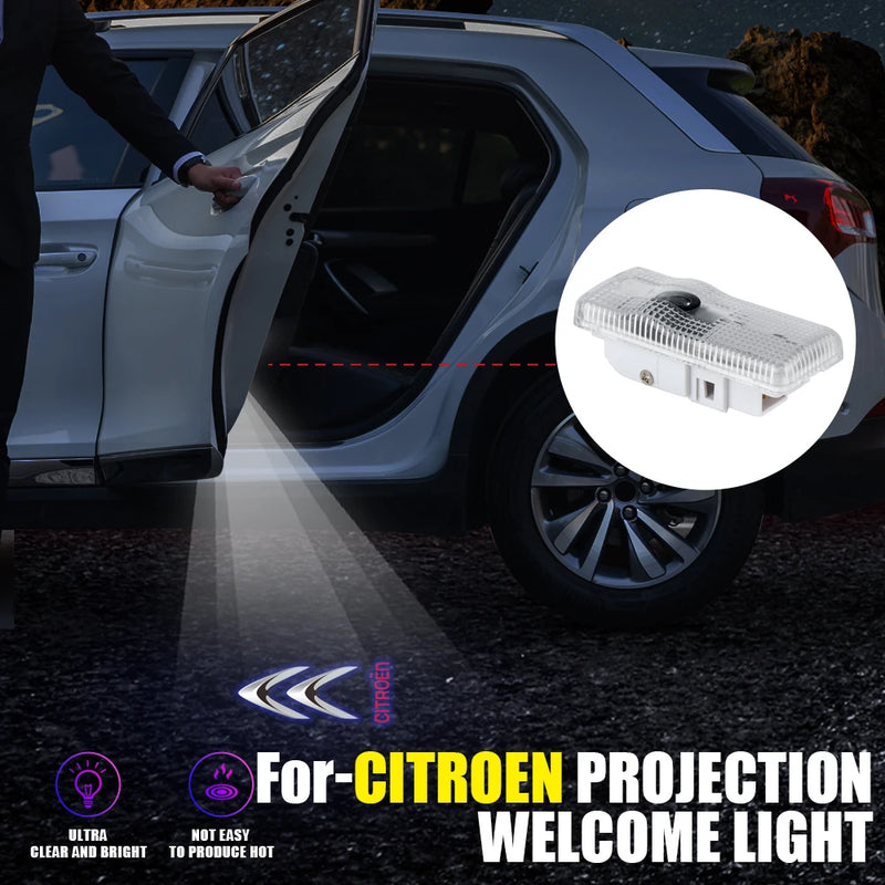Projecteur Porte Citroën LED, Lot de 2, Remplacement Direct, C1 C2 C3 C4 C5 Berlingo