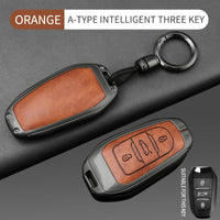 Étui de Protection Clé Peugeot 208 308 3008 Citroën C3 C5 Aircross DS Alliage de Zinc et Cuir