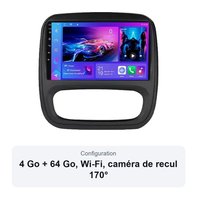Autoradio Android CarPlay Renault Trafic 3 Opel Vivaro B 2014-2021 9 Pouces