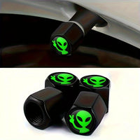 Bouchons de Valve Universels Alien Vert Aluminium — vue d'ensemble