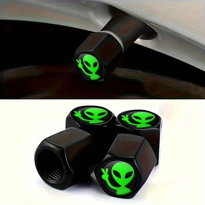 Bouchons de Valve Universels Alien Vert Aluminium