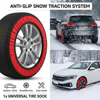 Chaussettes à Neige Textile Rouges Voiture SUV Vente à l'Unité